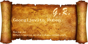 Georgijevits Ruben névjegykártya